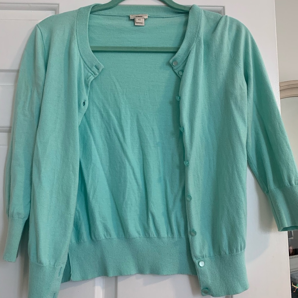 J.Crew Mint/blue Clare Cardigan